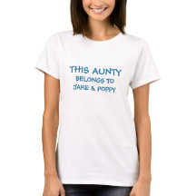 Pas kinder namen op shirt voor Aunty aan