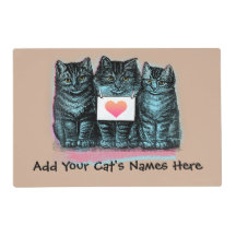 Pas Kute Cat Food Mat met naam aan