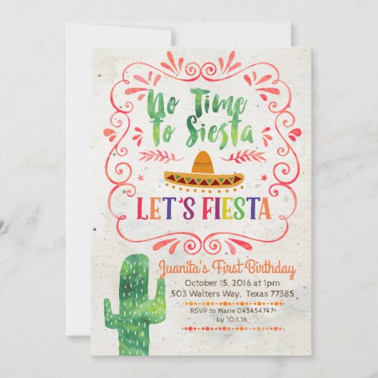 Pas le temps de la Siesta, Fiesta Invitation (Devant)