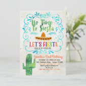 Pas le temps de Siesta Anniversaire Invitation Ble (Debout devant)