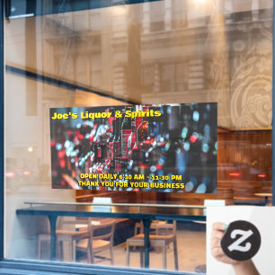 Pas Liquor Store Spirits Wine Front aan Raamsticker