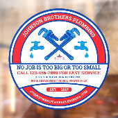 Pas Loodgieterscontractor Bedrijf Grote Front aan Raamsticker (Vel 2)