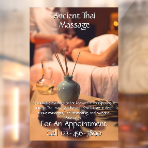 Pas Massage Studio Zakelijk 2 aan Raamsticker