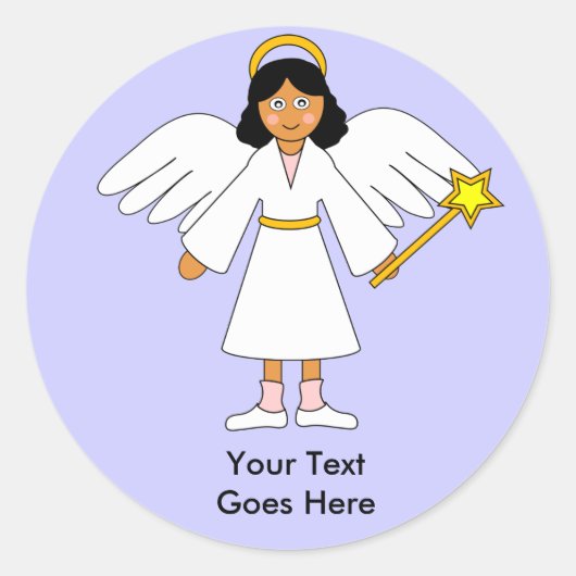 Pas me aan — Kindernatitivity Angel — Donker Ronde Sticker (Voorkant)