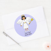 Pas me aan — Kindernatitivity Angel — Donker Ronde Sticker (Envelop)