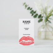 Pas me aan! Licht Roze Lips Visitekaartje (Staand voorkant)