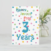 Pas mijlpaal aan - Happy Joyous Gratis 12 stappen Feestdagenkaart (Staand voorkant)