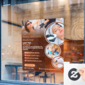 Pas moderne laser ontharing behandeling aan raamsticker (Cafe Raam)