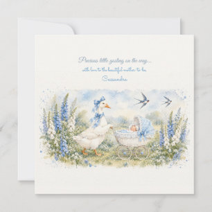 Pas Moeder de Gans Baby Wagentje Blauw Baby Shower