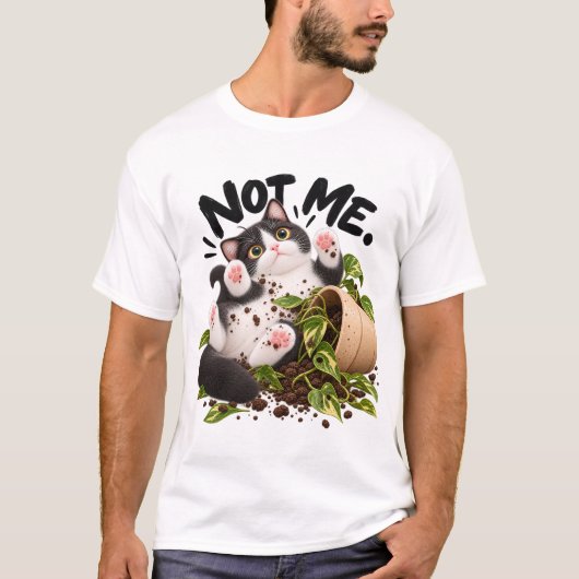 Pas moi ! T-shirt drôle de chat smoking (Devant)