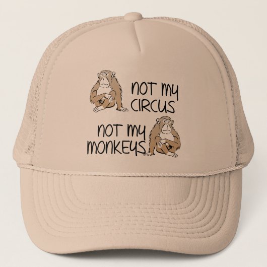 Pas Mon Cirque Ou Mon Singe Drôle Casquette Ball C (Devant)