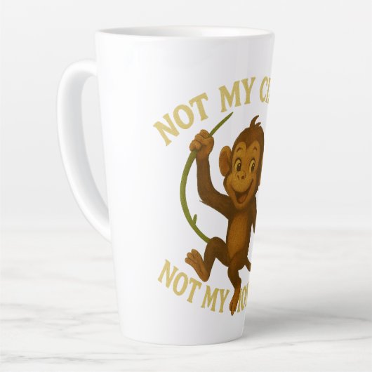Pas mon cirque pas mes singes Latte Mug (Angle gauche)