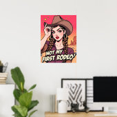 Pas Mon Premier Rodéo Cowgirl Poster Retro Art Imp (Bureau à domicile)