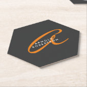 Pas Monogram Duidelijk Grijs Trendy Naam Initiaal  Kartonnen Onderzetters (Schuin)