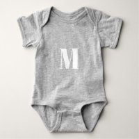 Pas monogram initiaal wit grijs aan