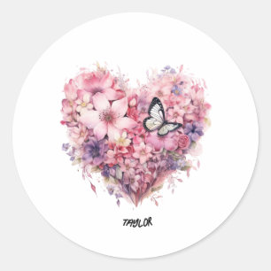 Pas mooie schattige bloemenhart Sticker aan