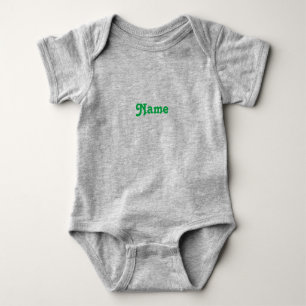 Pas naam aan, tekst groene letters grijs romper