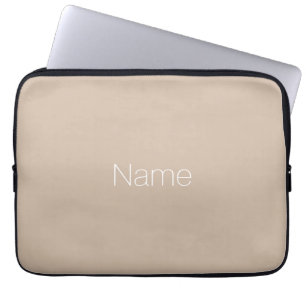 Pas Naam of tekstbeige aan, tan, neutrale elegant Laptop Sleeve