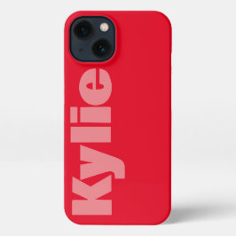 Pas Naam Rode Kleur Stijlvolle Moderne iPhone15 aa iPhone 13 Hoesje