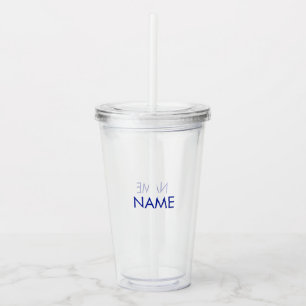 Pas naam, tekst minimalistische kobalt blauw duide acryl drinkbeker