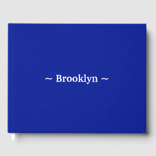 Pas Naam wijzigen Tekst wit kobalt blauw Gastenboek
