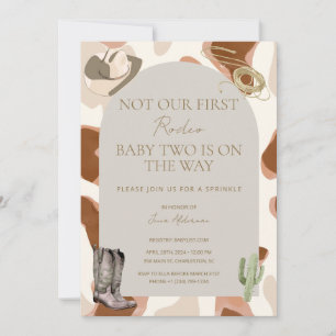 Pas notre premier Rodéo Baby Sprinkle Invitation