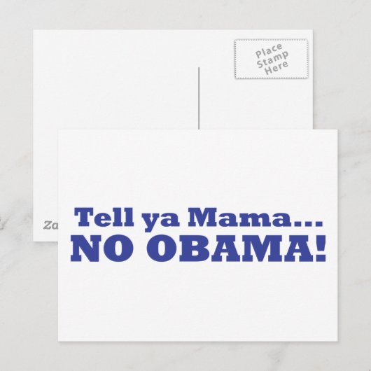 Pas Obama ! Carte postale (Devant / Derrière)