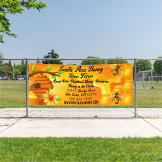 Pas onbewerkte honing voor verkoop boerderijbedrij spandoek