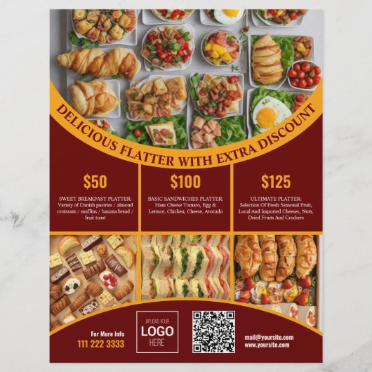 Pas online deze Elegant Food Menu & Prijs aan (Voorkant)