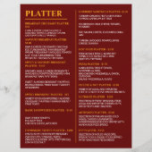 Pas online deze Elegant Food Menu & Prijs aan (Achterkant)