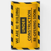 Pas ons aan herbouwen onder aanbouw spandoek (Verticaal)