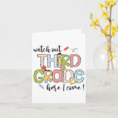 Pas op 3e leerjaar, hier kom ik Eerste dag terug n Kaart (Gele Bloem)