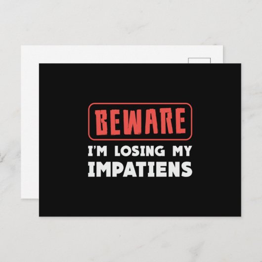 Pas op dat ik mijn Impatiens Landschapstuin verlie Briefkaart (Voorkant / Achterkant)