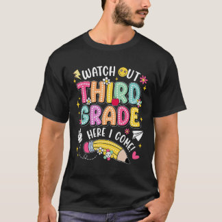 Pas op, derde klas, hier kom ik terug naar school t-shirt