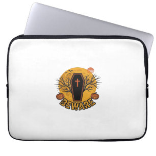 Pas op Halloween Kist Pompoen Vintage T-shirt Desi Laptop Sleeve