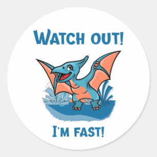 Pas op! Ik ben snel! Ronde Sticker