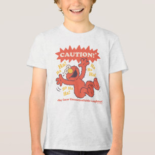 Pas op Lachende Elmo Vooruit Tri-Blend Shirt