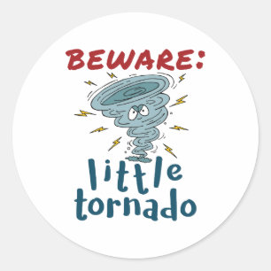 Pas op Little Tornado Schattige Ronde Sticker