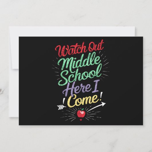 Pas Op Middelbare School Ik Kom School Kaart (Voorkant)