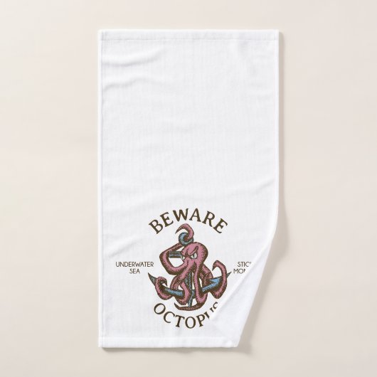 Pas op Octopus Nautisch Wezen Tentakel Monster Handdoek (Handdoek)