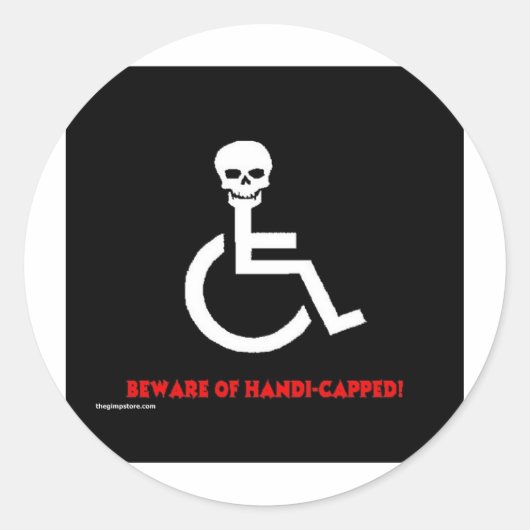 Pas op ronde sticker (Voorkant)