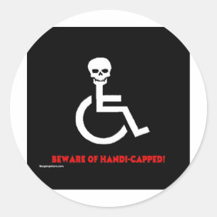 Pas op ronde sticker