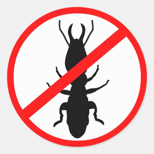 Pas op termieten ronde sticker (Voorkant)