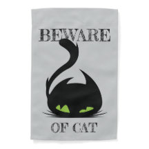 PAS OP VOOR CAT Garden Flag - tekst
