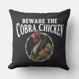 Pas op voor de Cobra Kip Grappig Sarcastisch Meme Kussen