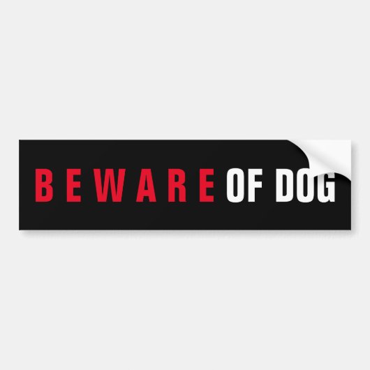 PAS OP VOOR DE HOND GLANZENDE STICKER (Voorkant)
