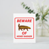 Pas op voor de honingbadger briefkaart (Staand voorkant)