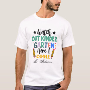 Pas op voor de kleuterschool, hier kom ik! Leuke K T-shirt