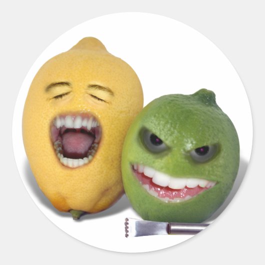 Pas op voor de Lemon Zester Ronde Sticker (Voorkant)