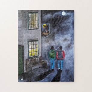 Pas op voor de Maan Schilderij van Alfred Fox Legpuzzel